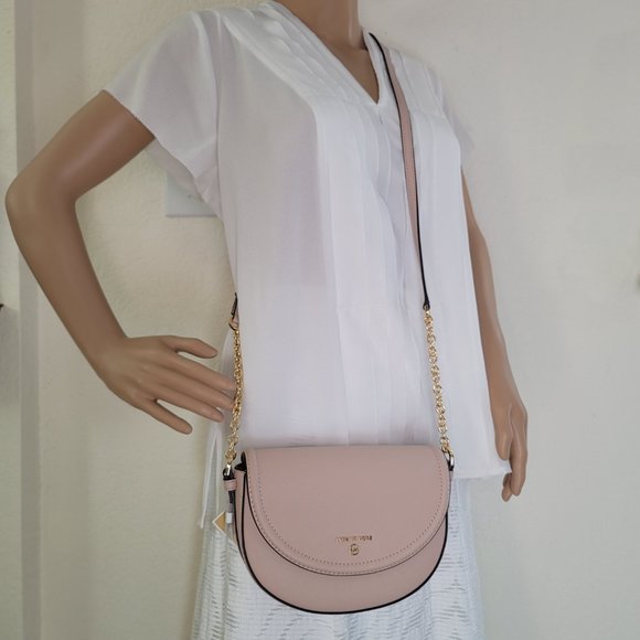 MICHAEL KORS Jet Set Charm Saffiano Leather MD Half Dome Chain Crossbody-🎈$148. - Picture 15 of 16